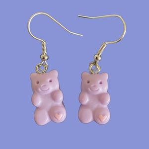 Purple Teddy Bear Earrings
